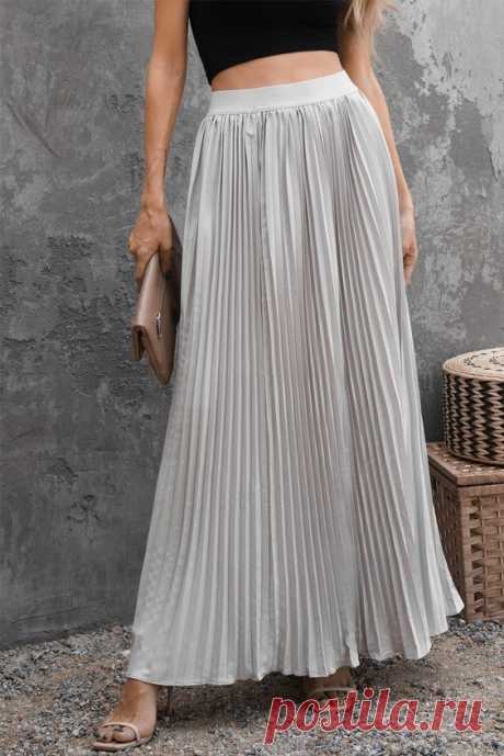 elastic waist pleated maxi skirtSpring Outfits Summer Outfits OOTD🔥30% OFF USE CODE: 30PIN🔥