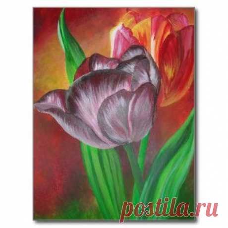 Bouquet Of Tulips Postcards &amp; Postcard Template Designs | Zazzle