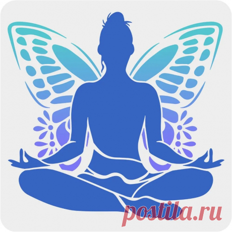 Plantilla de pintura de Yoga reutilizable, plantilla de dibujo de meditación de Yoga, Pose y patrón de mariposa para el hogar, 11,8x11,8 pulgadas - AliExpress