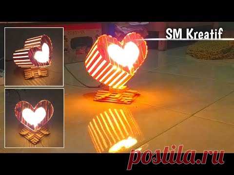 DIY Cara buat lampu tidur Cantik ||LOVE|| Stik Es Krim