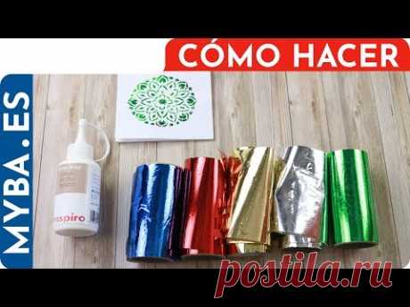 Cómo aplicar foil con pegamento. Sin laminadoras ni MINC. Cómo aplicar foil con sellos y plantillas.