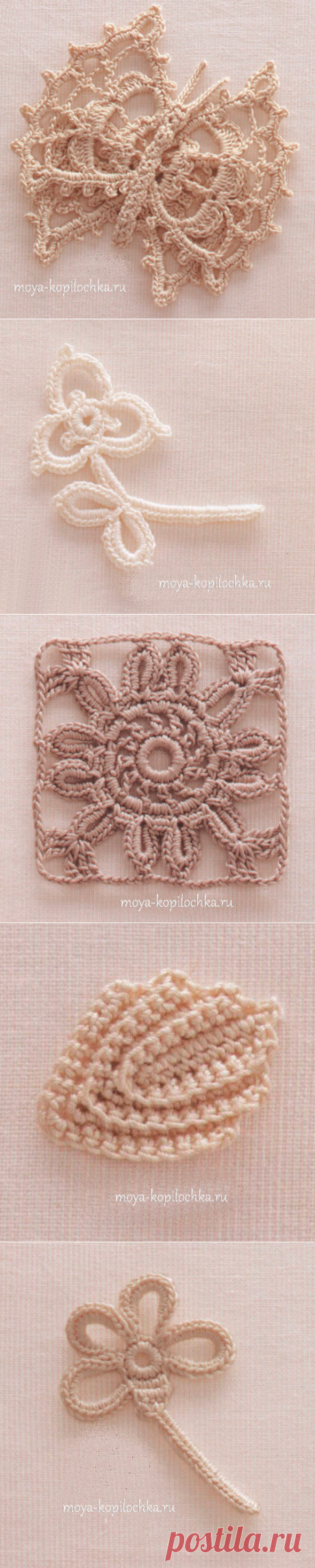 Коллекция мотивов для ирландского кружева из японского журнала Irish Crochet Lace - Вязание - Моя копилочка