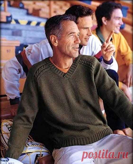 Вяжем мужчинам: пуловер с рукавом 