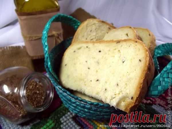Оливковый хлеб с семенами льна в хлебопечке