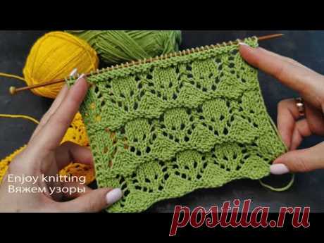 ажурный узор спицами для палантина / шали | lace knitting pattern for scarf / shawl