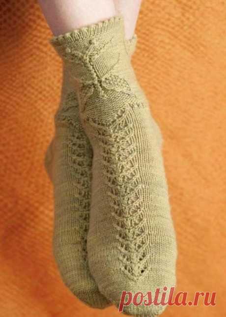 Носки с узором бабочка вязаные спицами. Схема носков спицами | Домоводство для всей семьи