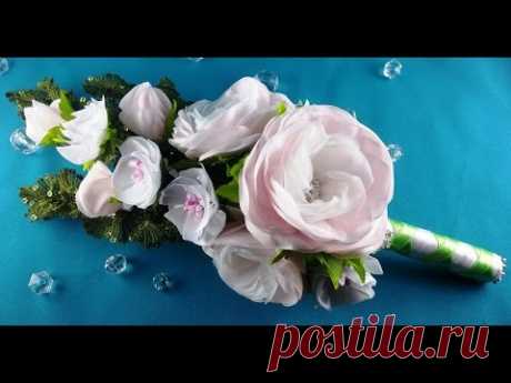 Bridal bouquet: hairpins-flowers/Ramo de boda: flores-barrettes/Букет невесты: цветы-заколки.МК