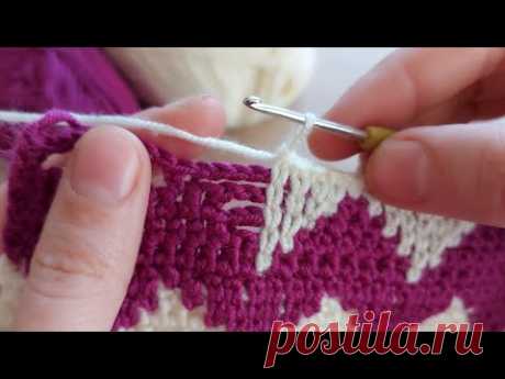 Tığ işi çok farklı ve çok güzel örgü battaniye yelek modeli how to crochet knitting