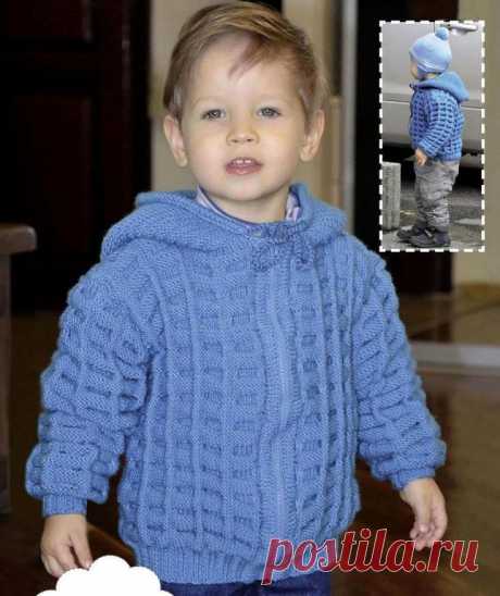 Куртка с капюшоном для мальчика на молнии | Спицы | | Вязаный смак! | Пульс Mail.ru