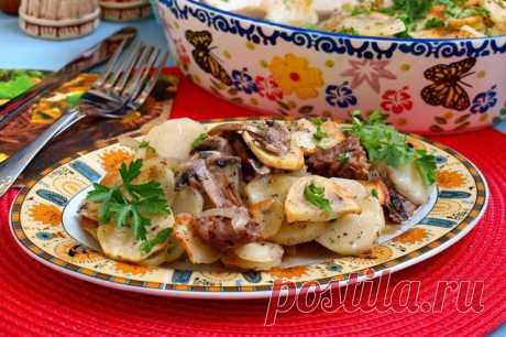 Говядина с картошкой и грибами рецепт с фото - 1000.menu