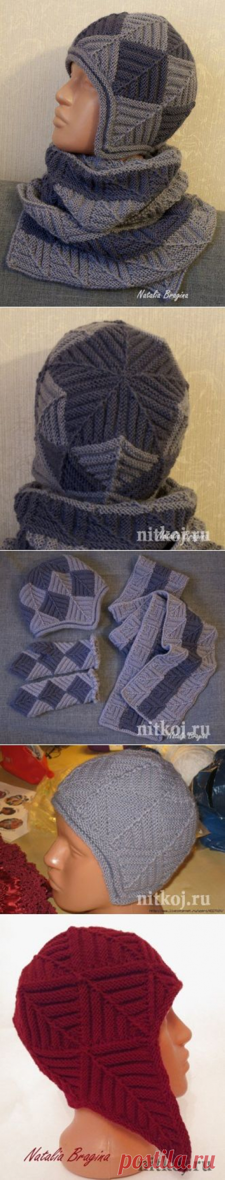 Двойная шапка спицами от Natalia Bragina » Ниткой - вязаные вещи для вашего дома, вязание крючком, вязание спицами, схемы вязания