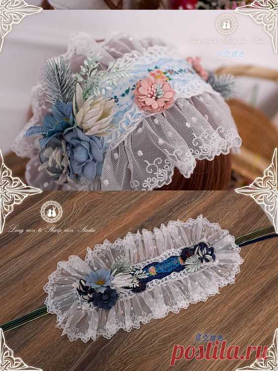 #lolitastyle #Lolitafashion country lolita floral headpiece, hairband