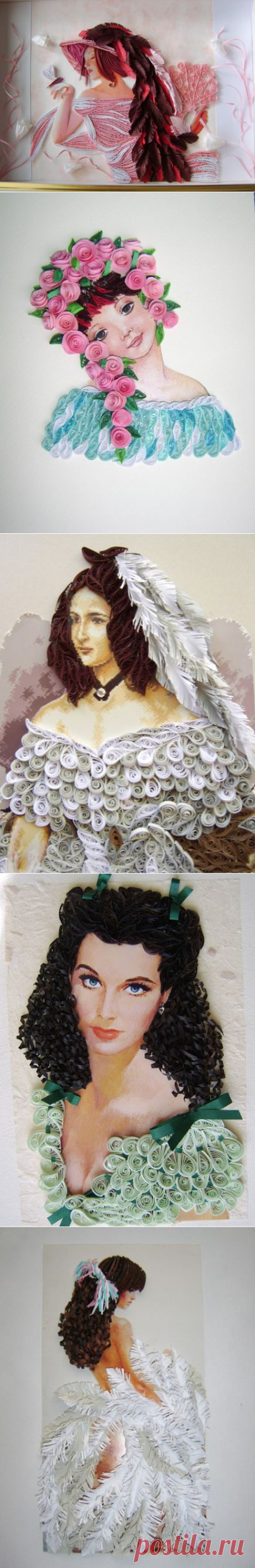 quilling art: female characters in the wonderful paper art - crafts ideas - crafts for kids