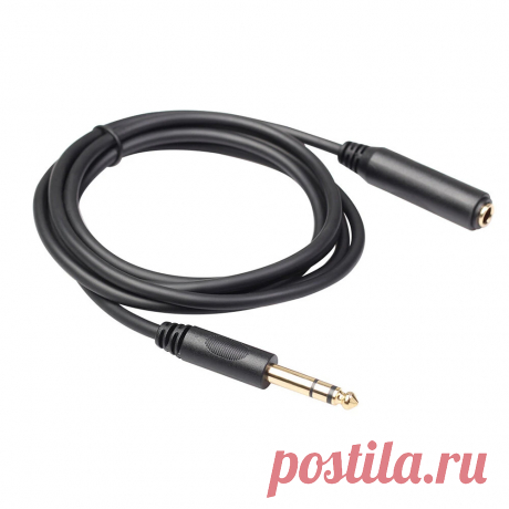Rexlis 6.35mm male to 6.35mm female audio cable 1.8m 3m 4.5m 6m audio extension line connector stereo jack three core for electric guitar organ Sale - Banggood.com