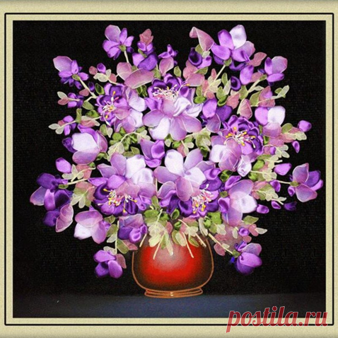 вышивка картина Picture - More Detailed Picture about 2016 Hot DIY Ribbon Embroidery Paintings Needlework 3d Fashion Purple Flowers Floral Needlework Unfinish Home Room Office Decor Picture in Cross-Stitch from Hengtong Art Wolrd Co., Ltd. | Aliexpress.com | Alibaba Group
