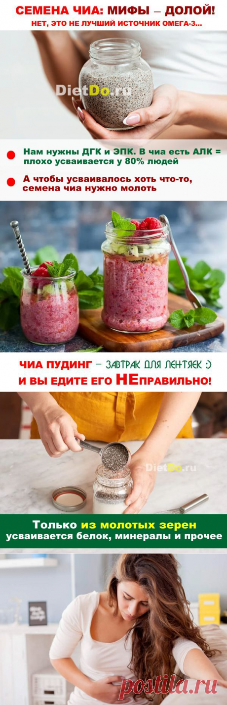 Семена чиа: польза и вред для женщин. Грамотные обзоры пользы и вреда продуктов от DietDo.ru!
