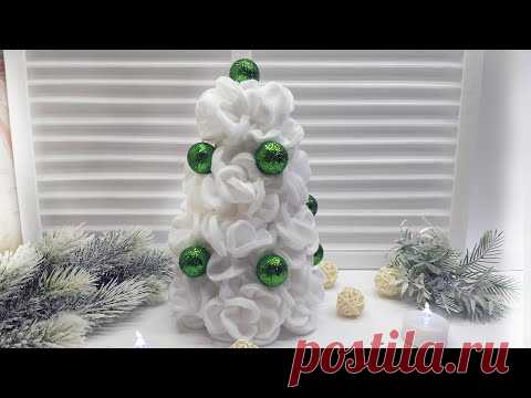 DIY 🎄Елка из ватных дисков🎄How to make  Christmas decorations with from remover pads eye make - YouTube