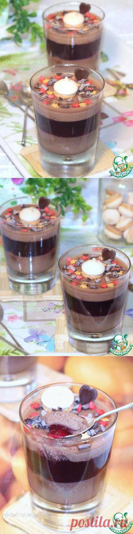 Шоколадно-фруктовое суфле с печеньем - кулинарный рецепт