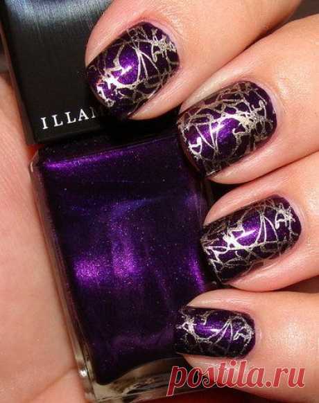 Purple &amp; Gold nails