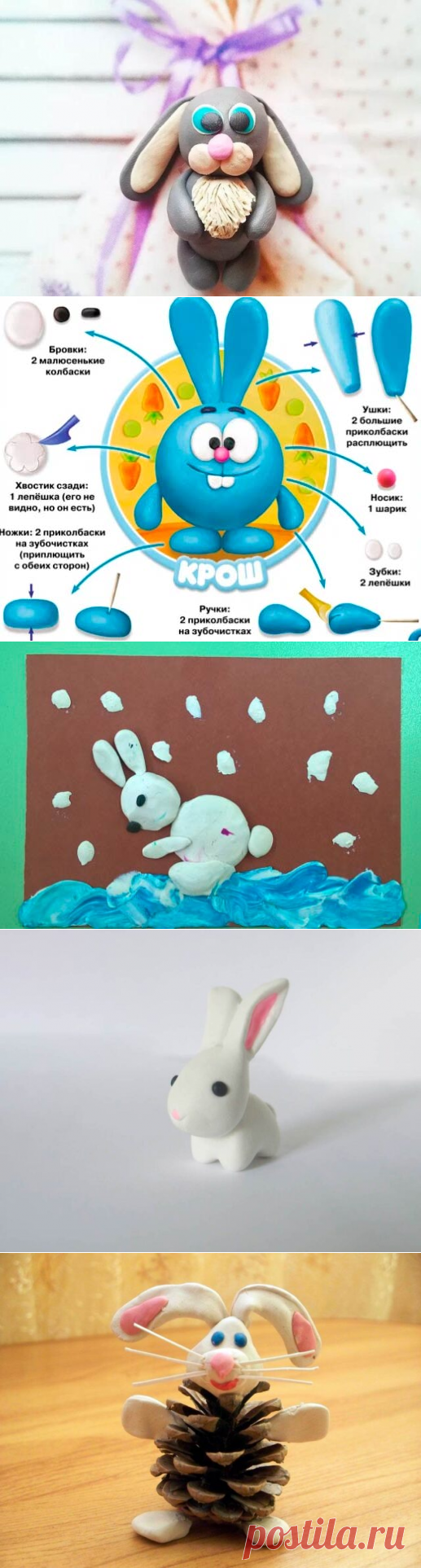 Зайчик из пластилина: как слепить пластилинового зайца для детей и сделать поделки своими руками, заяц из ну погоди лепим с детьми поэтапно - схемы фигурка зайца