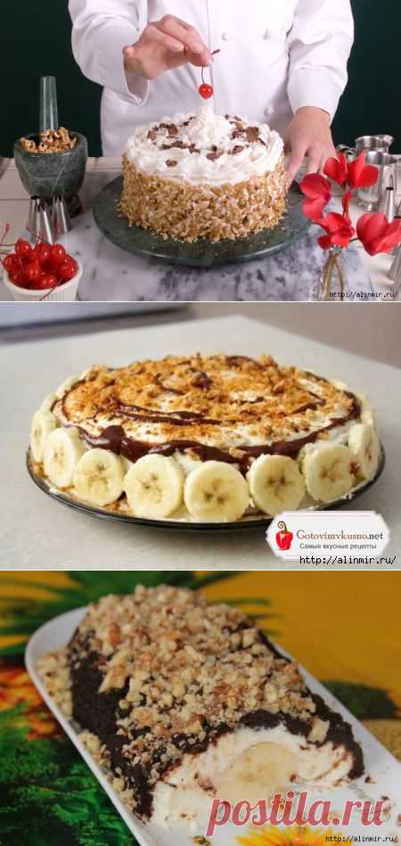 3 рецепта. Банановый торт без выпечки