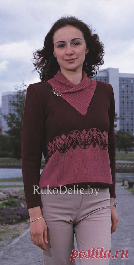 Пуловер c орнаментом, связанный на машине :: Модели женской одежды :: Машинное вязание/Women's clothes for knitting machine :: RukoDelie.by