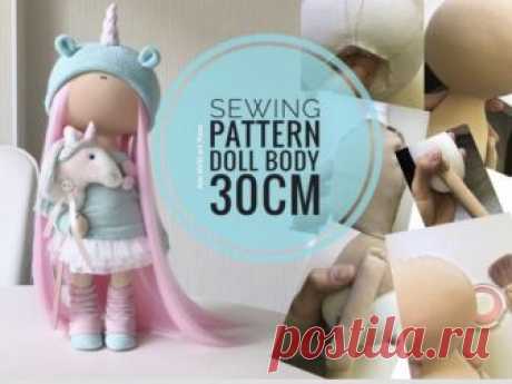 Sewing Pattern Doll Body 30 cm, 11" Tilda Doll Tutorial, Rag Doll Body, Interior Art Doll Handmade, Nursery Doll Body Sewing by Yulia K Interior Doll Body Sewing Pattern for Dolls by master Yula K.  Pattern uncludes Doll Body sewing tutorial.  Pattern is for 30 cm (11.9 inch) dolls by master Yulia K.  Pattern is made in PDF format: 5 pages, 17 photos + sewing pattern A4 size. Languages: English, Russian  You can see