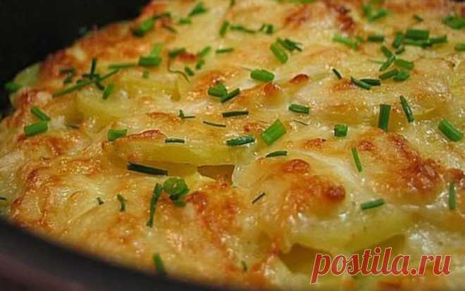 Картофель запеченный в кефире под сыром