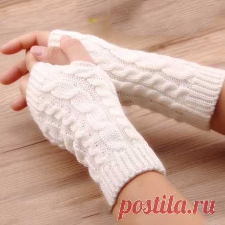 Женские теплые перчатки без пальцев, вязаные крючком перчатки из искусственной шерсти, теплые митенкит| Женские перчатки |