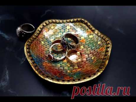 Ring Dish - Italian Coin Fountain! A polymer Clay Home Decor. How to Make Video Tutorial