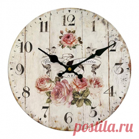 MagiDeal Vintage Wall Clock Rustic Shabby Chic Home Kitchen Wooden 30cm Decor #5 - Home Style Corner