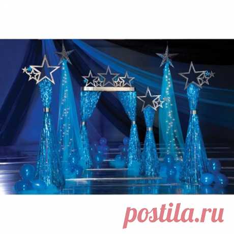 Starlight Star Bright Theme, prom themes, prom decorations, cheap prom, cheap prom themes, cheap prom decorations, affordable theme, affordable prom decorations, affordable prom themes, budget prom themes, budget prom decorations, inexpensive prom themes, inexpensive prom decorations, prom, Shooting stars, stars kit, cosmic, lighted stars, hanging stars, balloon clusters, celestial, arch | Prom Nite