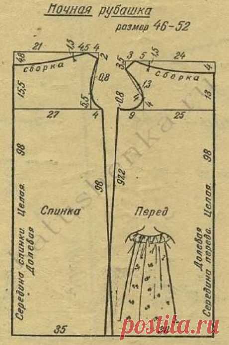 Выкройка ночной рубашки бесплатноКатюшенька Ру — мир шитья | Катюшенька Ру - мир шитья