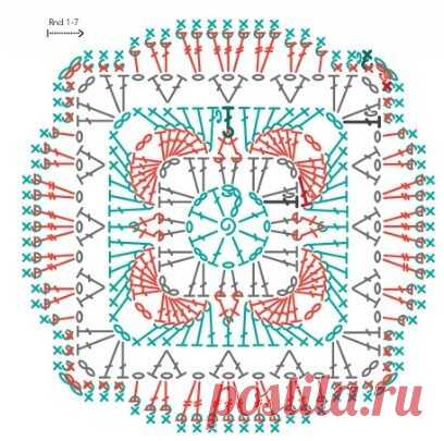 Красивые схемы бабушкиного квадрата крючком - универсальны и подойдут ко всему! | Вязалки Веселого Хомяка | Дзен