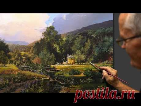Preparing for autumn / Acrylic Landscape Painting / Summer landscape. Viktor Yushkevich. #101