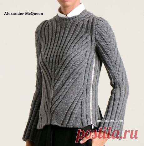 Модный пуловер резинкой от Alexander McQueen - Вяжем с Лана Ви