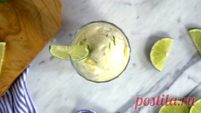 Lime Ice Cream ~ Recipe Recipe with video instructions: When life gives you limes, turn them into a creamy frozen treat. Ingredients: Juice of 6 limes, 2 Tbsp butter, 2 eggs, 1 cup sugar, 2 cups heavy cream, Zest of 2 limes