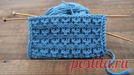 Узор из мелких сердец спицами 💞 «Small hearts» knitting pattern