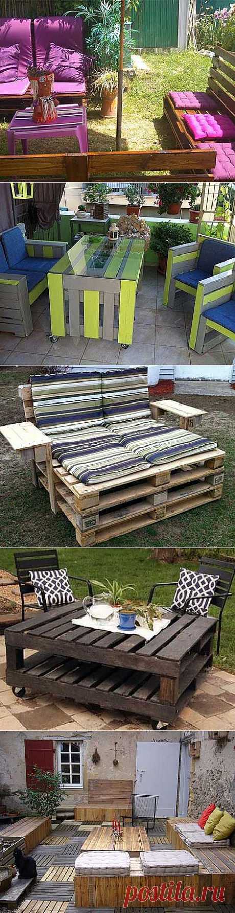 Мебель для дачи из деревянных поддонов
