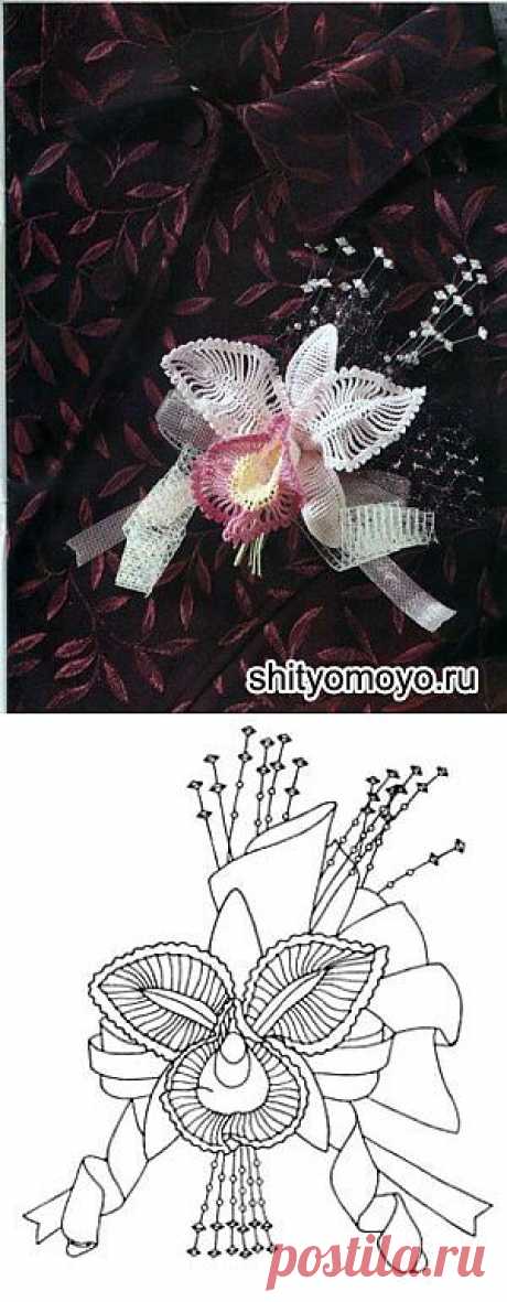 Бело-розовая орхидея, связанная крючком. Описание и схемы вязания бесплатно/Цветы/Вязание/Статьи / Шитье, вязание, рукоделие, бисероплетение