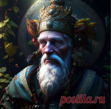 МУДРОСТЬ ВЕКОВ в ОБРАЗЕ ДРЕВНЕСЛАВЯНСКОГО ВЕДУНА (ВОЛХВА) (нейросеть Кандинский 3.1).