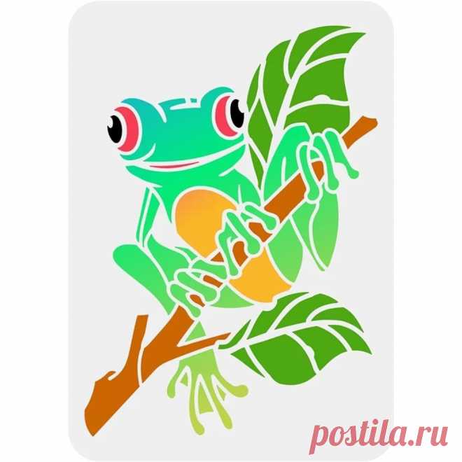 Plantilla de pintura de rana de árbol, 8,3x11,7 pulgadas, reutilizable, patrón de rana en árbol, plantilla de dibujo, arte DIY, plantilla de rana de árbol de selva tropical - AliExpress