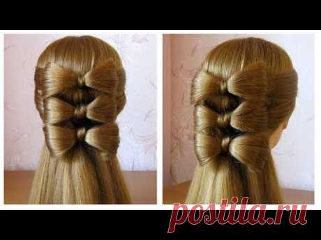 Coiffure avec noeud papillon, cheveux long 🎀 Hair bow tutorial 🎀 Hairstyle for long hair