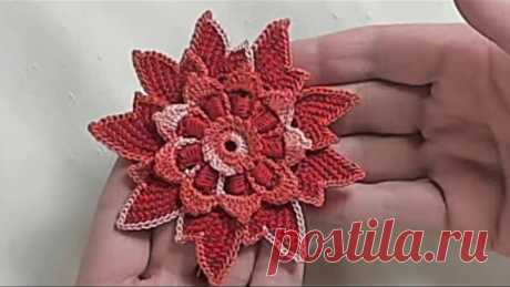 Фантазийный цветок для ирландского кружева - МК. Irish Crochet & Tunisian Crochet, Crochet Flower