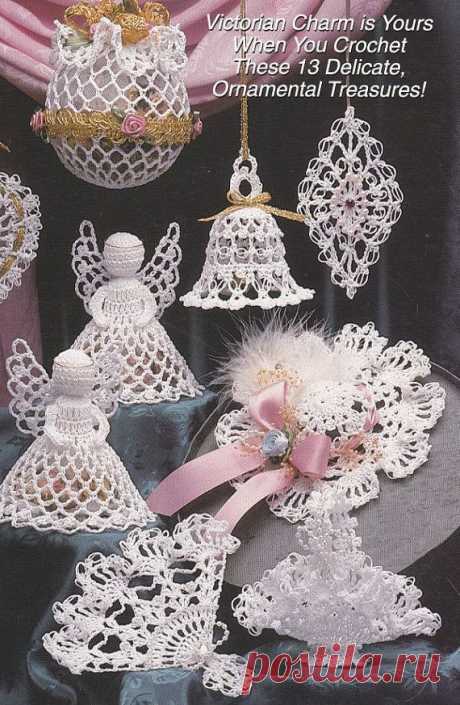 Victorian Christmas Ornaments Crochet Patterns - Victorian Memories III Angel…