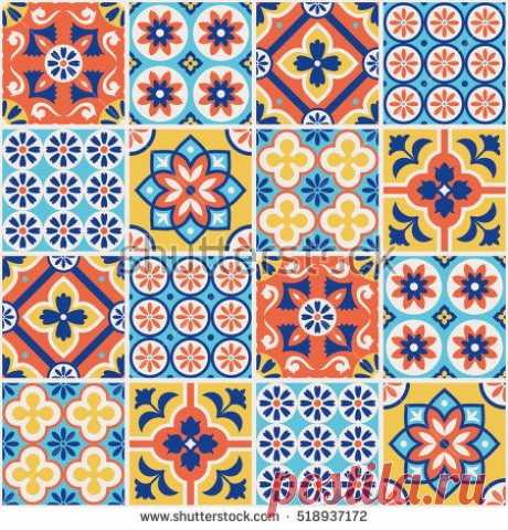 decorative colorful tile pattern design. vector illustration.