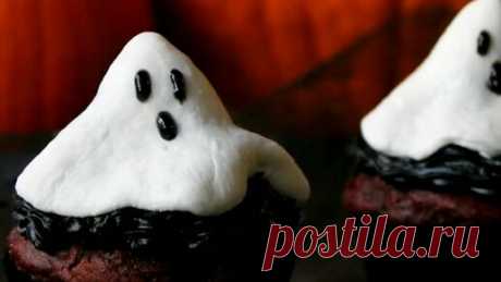 КАТИНЫ РЕЦЕПТЫ | На Хеллоуин сделаю ребятишкам кексы "Привидения" - симпатичные и очень вкусные