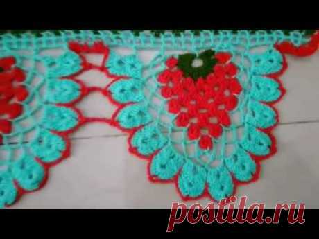 How to crochet new strawberry design door hanging Toran/in marathi /English Subtitles तोरण प्रकार 23