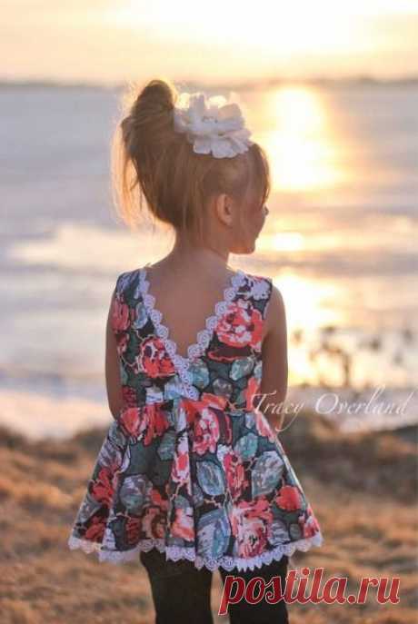 (2) Ayda's V Back Peplum Top & Dress. PDF sewing patterns for girls sizes 2t-12 - Simple Life Company | Clothes for Lil girls