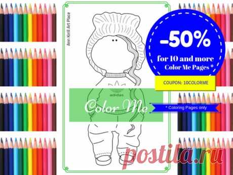 Color Me, Girl Coloring Page, Doll Digital Stamp, Handmade Doll, Kids Colouring Pattern, Doll to Colour Page, Rag Doll Coloring by Tanya E Hello, dear visitor! We are happy you are here!  Here we present new product at our shop – doll stamps and coloring pages.  Attached are 2 png files: 1. doll only digi stamp and coloring page 2. doll only bold lines stamp and coloring page  Size is standard A4, 21 * 29 cm, 8.2 x